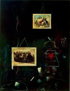 «Πρόβατον» ακρυλικά και κολάζ σε μουσαμά, 2001, 130x100
