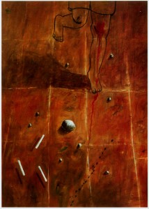 «Το γόνατο», ελαιογραφία σε μουσαμά, 2001, 100x80